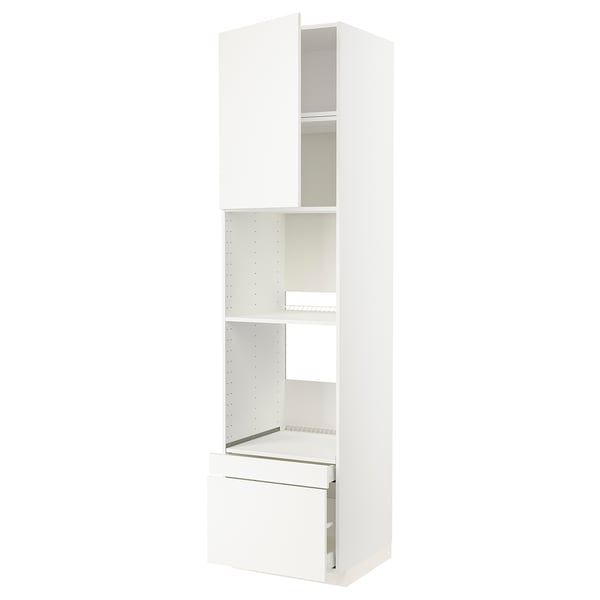 METOD / MAXIMERA hi cab f ov/combi ov w dr/2 drwrs, white/Veddinge white, 60x60x240 cm