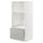 METOD / MAXIMERA high cab for oven/micro w drawer, white/Havstorp light grey, 60.0x140.0x60.0 cm