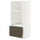 METOD / MAXIMERA high cab for oven/micro w drawer, white/Havstorp brown-beige, 60.0x140.0x60.0 cm