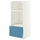 METOD / MAXIMERA high cab for oven/micro w drawer, white/Lerhyttan blue, 60x60x140 cm