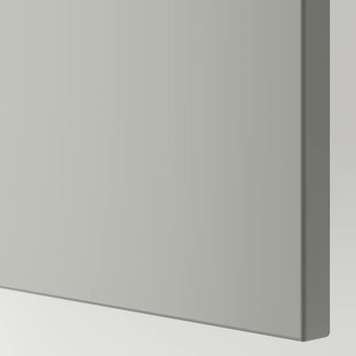 METOD / MAXIMERA - Oven cabinet/microwave/anta/2cassette, white/Havstorp light grey,60x60x200 cm