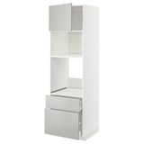METOD / MAXIMERA high cabinet f built-in appliances, white/Havstorp light grey, 60x60x200 cm