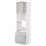 METOD / MAXIMERA high cabinet f built-in appliances, white/Havstorp light grey, 60x60x220 cm