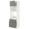 METOD / MAXIMERA high cabinet f built-in appliances, white/Nickebo matt grey-green, 60x60x200 cm