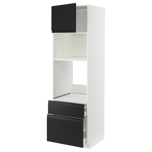 METOD / MAXIMERA high cabinet f built-in appliances, white/Upplöv matt anthracite, 60x60x200 cm