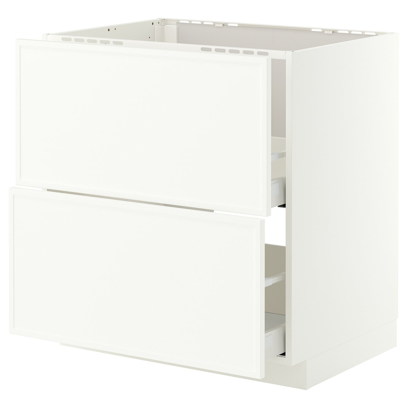 METOD / MAXIMERA base cab f sink+2 fronts/2 drawers, white/Aspudden matt white, 80x60 cm