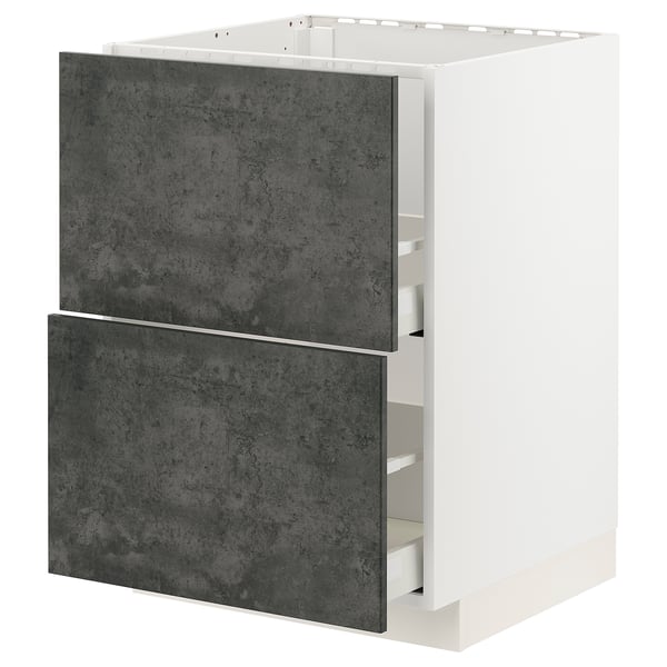 METOD / MAXIMERA - Sink cabinet/2 fronts/2 drawers , 60x60 cm