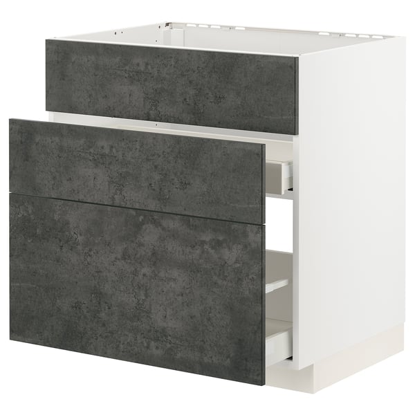 METOD / MAXIMERA - Sink cabinet/3 fronts/2 drawers , 80x60 cm