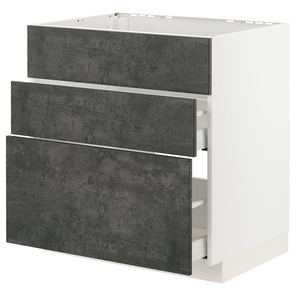 METOD / MAXIMERA - Sink cabinet/3 fronts/2 drawers , 80x60 cm