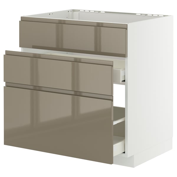 METOD / MAXIMERA base cab f sink+3 fronts/2 drawers, Width: 80.0 cmDepth: 62.1 cmHeight: 88.0 cmFrame depth: 60.0 cmFrame height: 80.0 cm