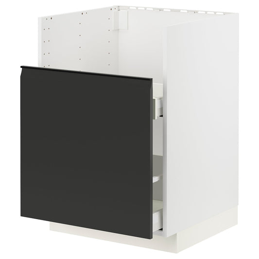 METOD / MAXIMERA bc f BREDSJÖN snk/1 frnt/2 drws, white/Upplöv matt anthracite, 60x60 cm