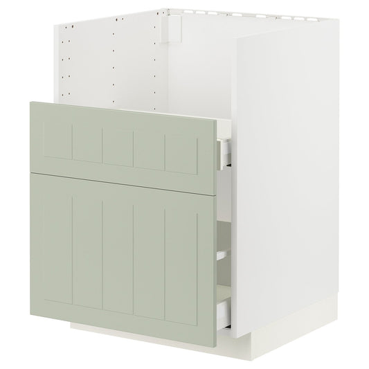 METOD / MAXIMERA bc f BREDSJÖN sink/2 fronts/2 drws, white/Stensund light green, 60x60 cm
