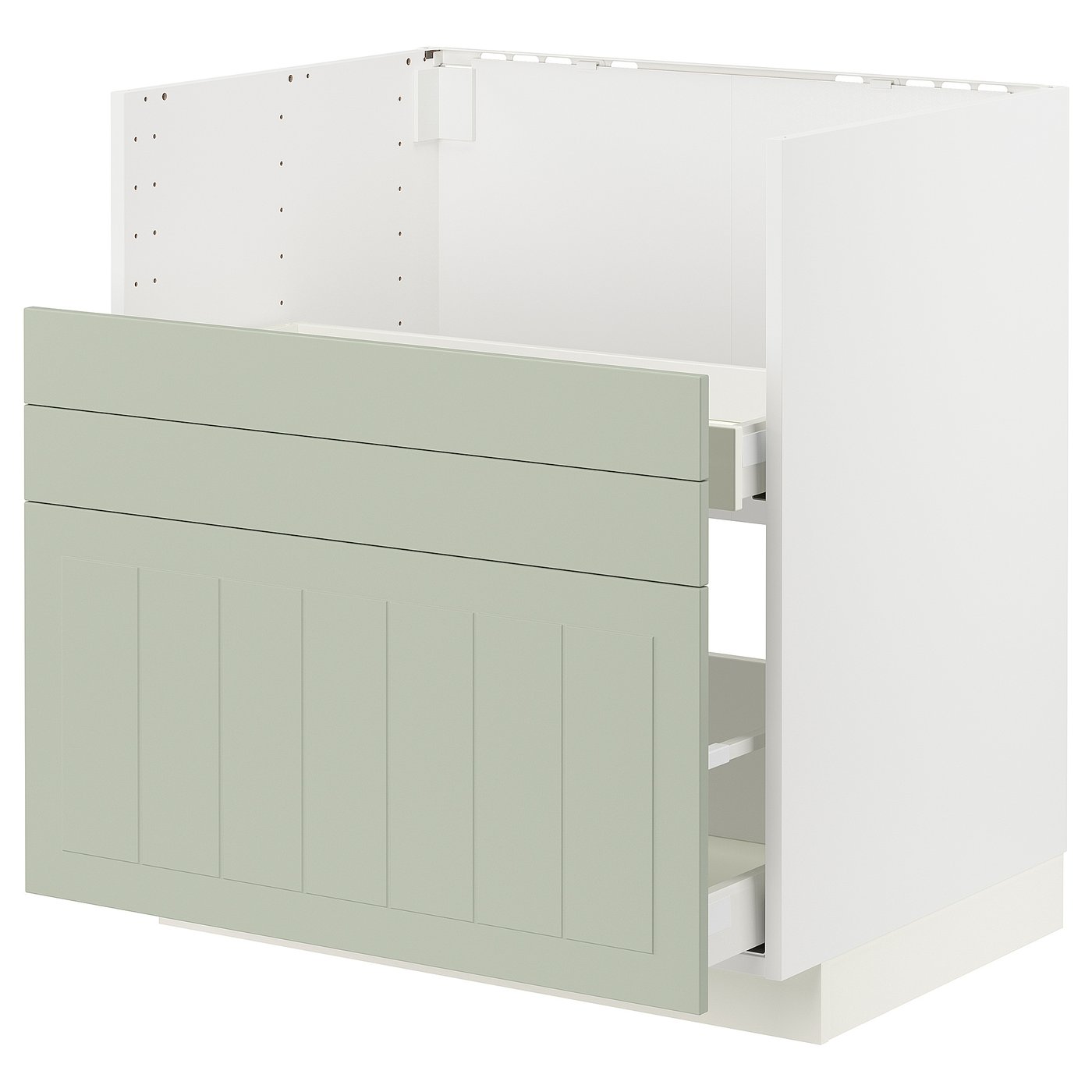 METOD / MAXIMERA bc f BREDSJÖN sink/2 fronts/2 drws, white/Stensund light green, 80x60 cm