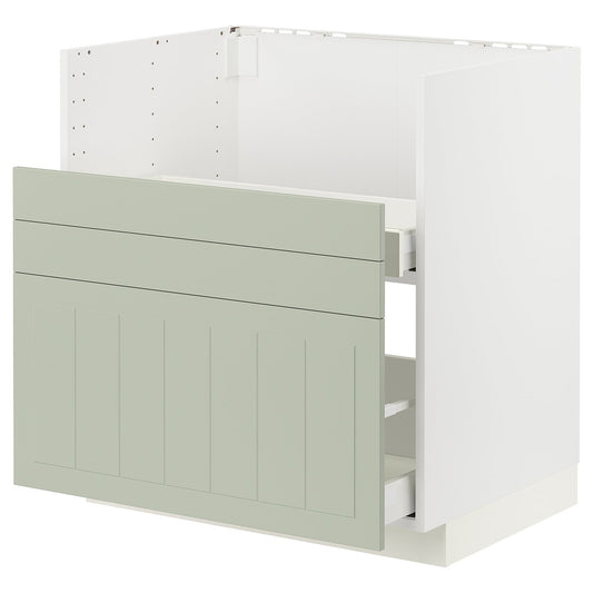 METOD / MAXIMERA bc f BREDSJÖN sink/2 fronts/2 drws, white/Stensund light green, 80x60 cm