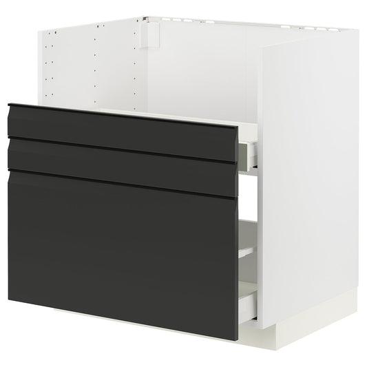 METOD / MAXIMERA bc f BREDSJÖN sink/2 fronts/2 drws, white/Upplöv matt anthracite, 80x60 cm