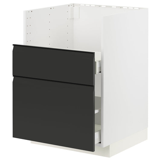 METOD / MAXIMERA bc f BREDSJÖN sink/2 fronts/2 drws, white/Upplöv matt anthracite, 60x60 cm