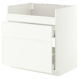 METOD / MAXIMERA base cb f HAVSEN snk/3 frnts/2 drws, white/Aspudden matt white, 80x60 cm