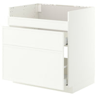 METOD / MAXIMERA base cb f HAVSEN snk/3 frnts/2 drws, white/Aspudden matt white, 80x60 cm