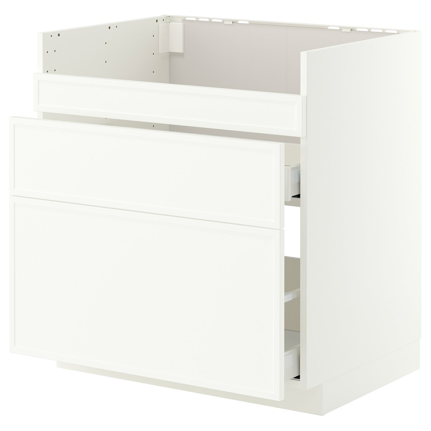 METOD / MAXIMERA base cb f HAVSEN snk/3 frnts/2 drws, white/Aspudden matt white, 80x60 cm