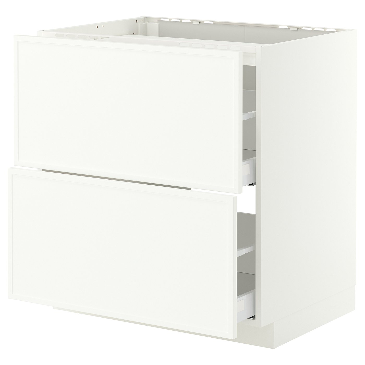 METOD / MAXIMERA base cab f hob/2 fronts/2 drawers, white/Aspudden matt white, 80x60 cm
