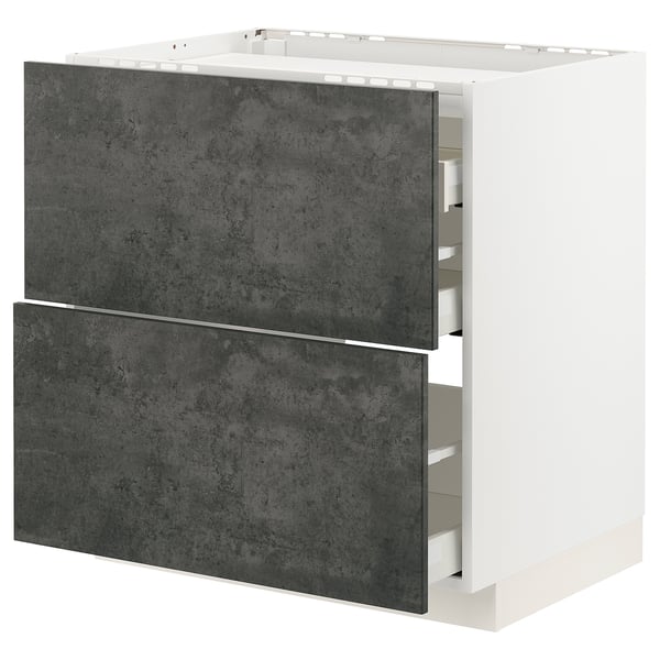 METOD / MAXIMERA - Cabinet p cooking/2fronts/3cassets , 80x60 cm