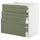 METOD / MAXIMERA base cab f hob/3 fronts/3 drawers, white/Axstad grey-green, 80x60 cm