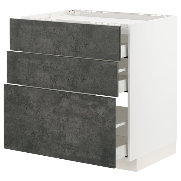 METOD / MAXIMERA - Cabinet p cooking/3frontal/3casset , 80x60 cm