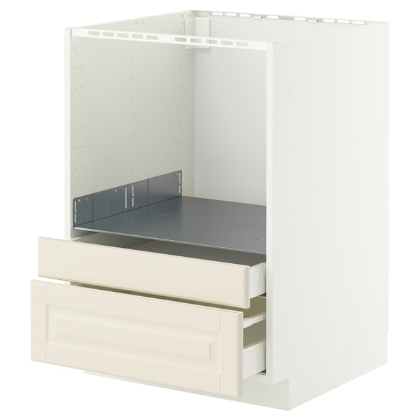 METOD / MAXIMERA - Base cabinet f combi micro/drawers, white/Bodbyn off-white , 60x60 cm