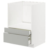 METOD / MAXIMERA base cabinet f combi micro/drawers, white/Havstorp light grey, 60x60 cm