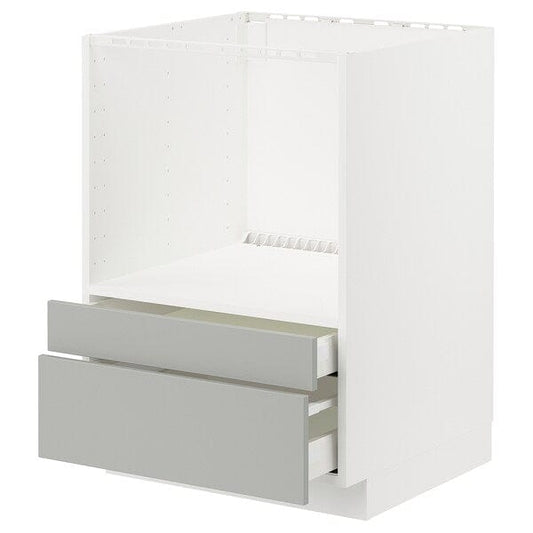 Ikea METOD / MAXIMERA - Base cabinet f combi micro/drawers, white/Havstorp light grey, 60x60 cm