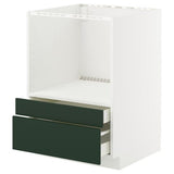 METOD / MAXIMERA base cabinet f combi micro/drawers, white/Havstorp deep green, 60x60 cm