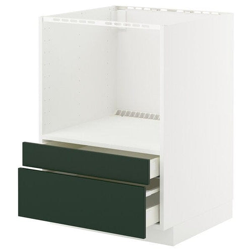 METOD / MAXIMERA - METOD / MAXIMERA Base cabinet f combi micro/drawers, white/Havstorp deep green, 60x60 cm