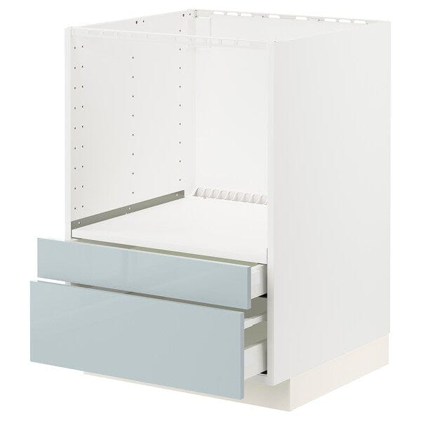 Ikea METOD / MAXIMERA - Base cabinet f combi micro/drawers, white/Kallarp light grey-blue, 60x60 cm