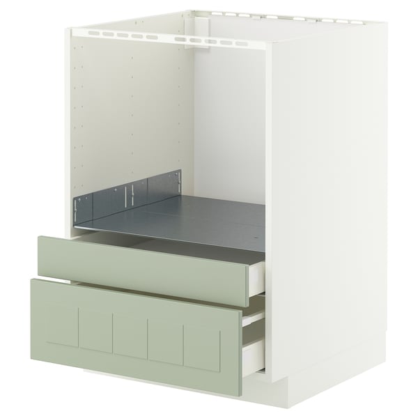 METOD / MAXIMERA - Base cabinet f combi micro/drawers, white/Stensund light green , 60x60 cm