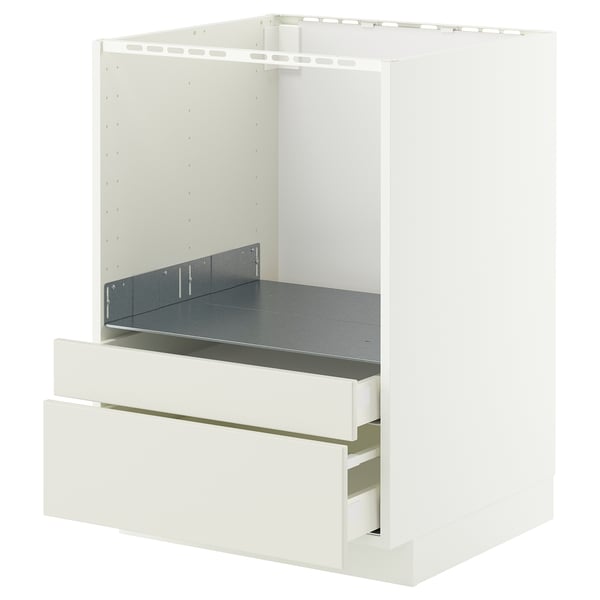 METOD / MAXIMERA base cabinet f combi micro/drawers, white/Veddinge white, 60x60 cm