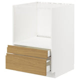 METOD / MAXIMERA base cabinet f combi micro/drawers, white/Voxtorp oak effect, 60x60 cm