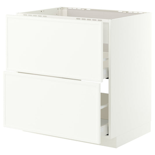 METOD / MAXIMERA base cab f hob/int extractor w drw, white/Aspudden matt white, 80x60 cm