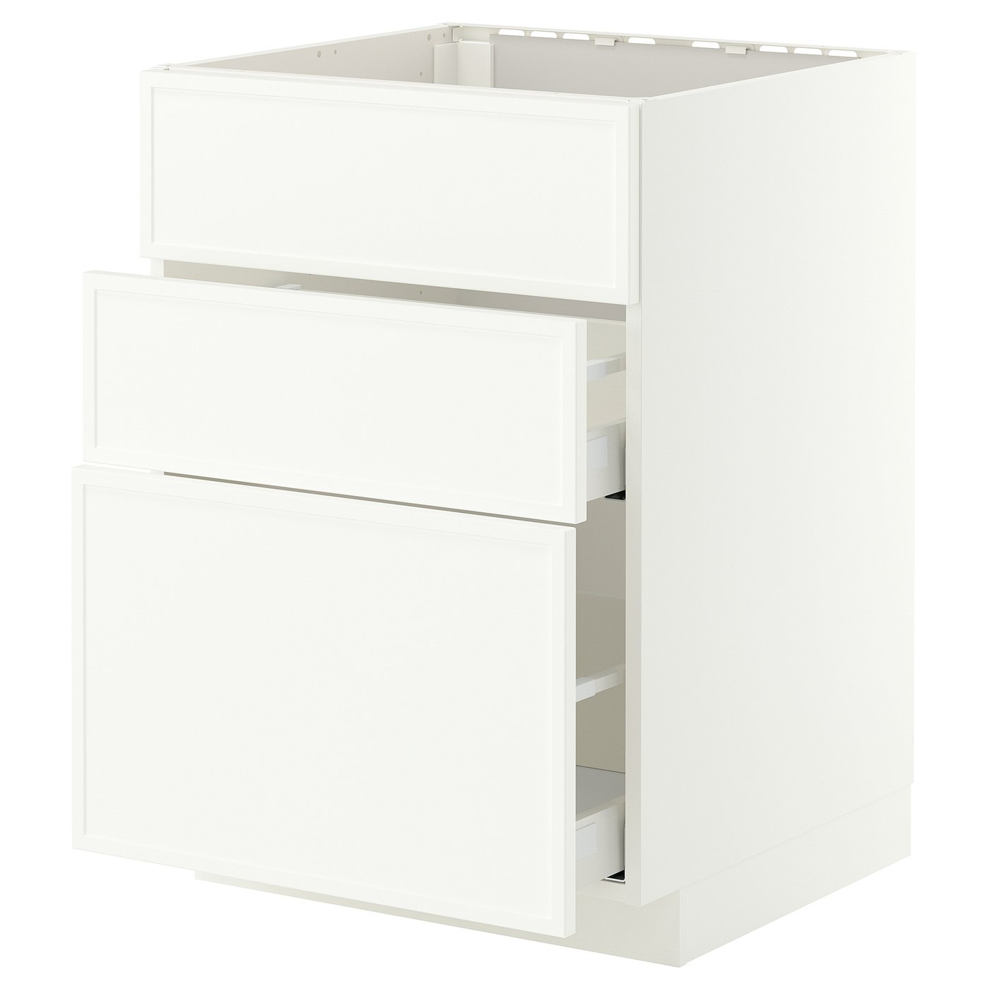 METOD / MAXIMERA base cab f hob/int extractor w drw, white/Aspudden matt white, 60x60 cm