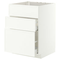 METOD / MAXIMERA base cab f hob/int extractor w drw, white/Aspudden matt white, 60x60 cm