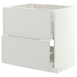 METOD / MAXIMERA base cab f hob/int extractor w drw, white/Aspudden light grey, 80x60 cm