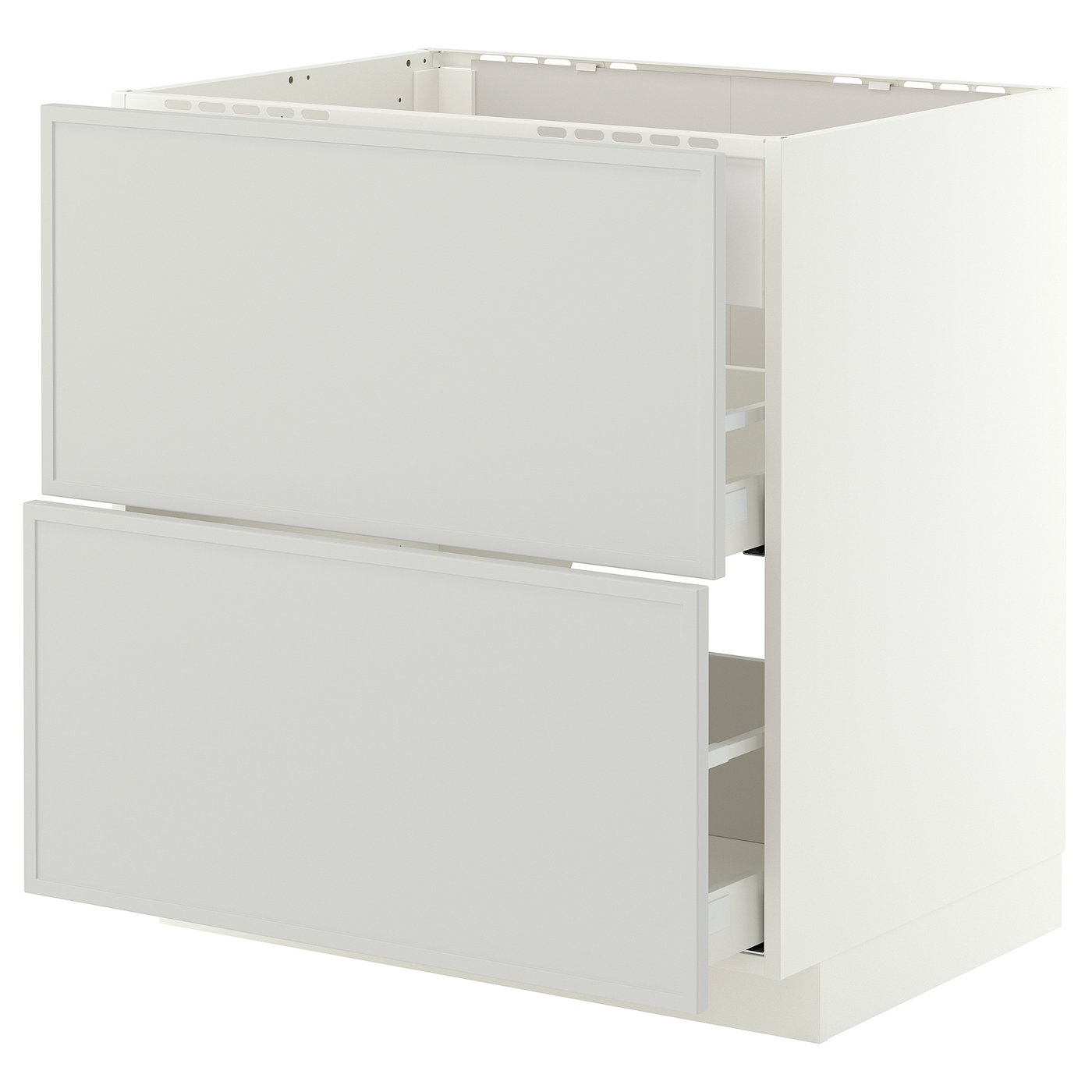 METOD / MAXIMERA base cab f hob/int extractor w drw, white/Aspudden light grey, 80x60 cm