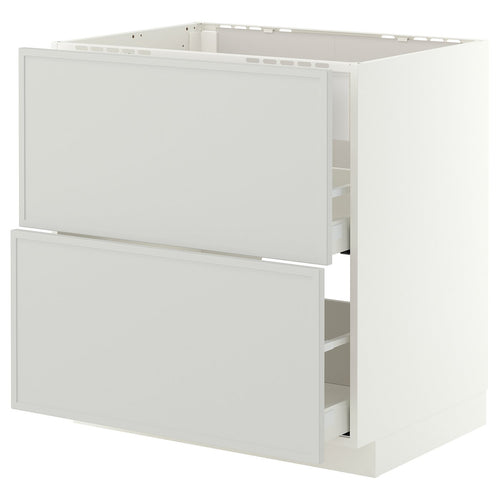METOD / MAXIMERA base cab f hob/int extractor w drw, white/Aspudden light grey, 80.0x80.0x60.0 cm