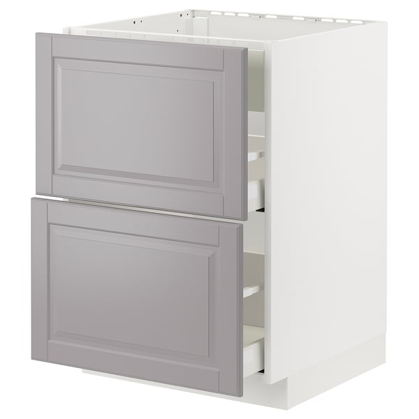 METOD / MAXIMERA base cab f hob/int extractor w drw, white/Bodbyn grey, 60x60 cm