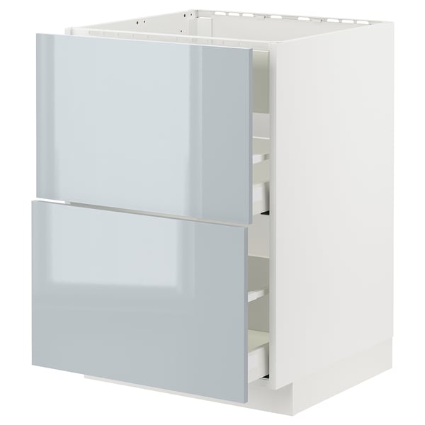 METOD / MAXIMERA - Base cab f hob/int extractor w drw, white/Kallarp light grey-blue