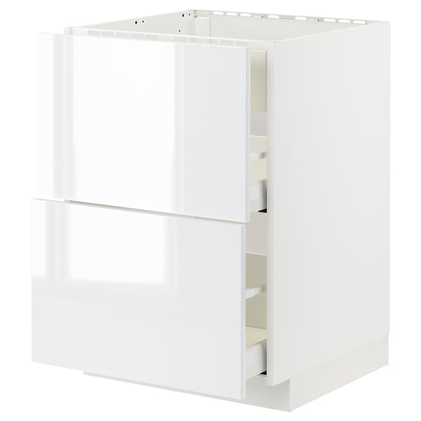 METOD / MAXIMERA base cab f hob/int extractor w drw, white/Ringhult white, 60x60 cm