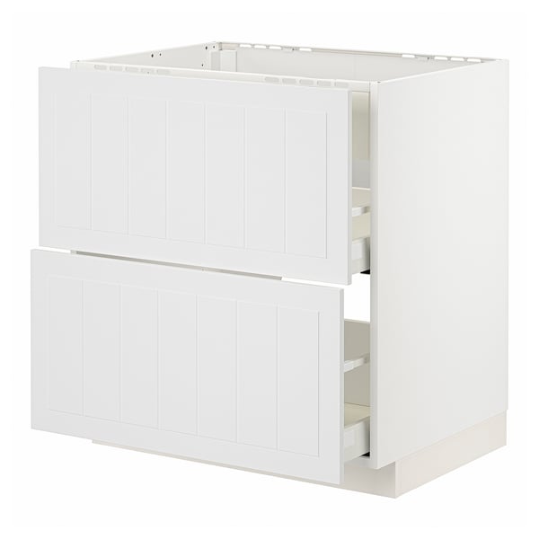 METOD / MAXIMERA - METOD / MAXIMERA Base cab f hob/int extractor w drw, white/Stensund white, 80x60 cm