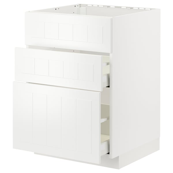 METOD / MAXIMERA - METOD / MAXIMERA Base cab f hob/int extractor w drw, white/Stensund white, 60x60 cm