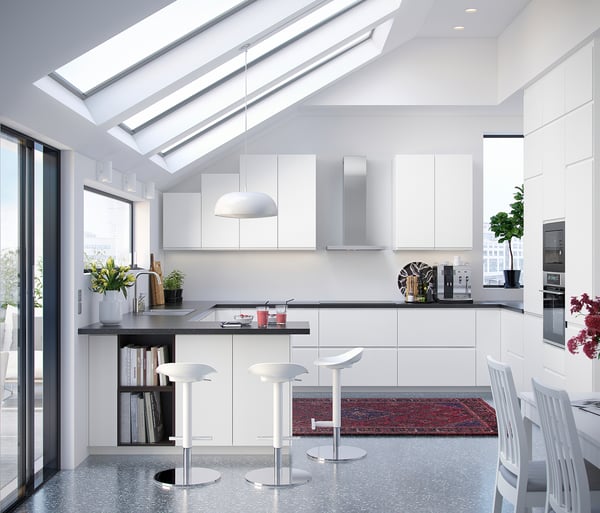 METOD / MAXIMERA - METOD / MAXIMERA Base cab f hob/int extractor w drw, white/Voxtorp matt white, 80x60 cm