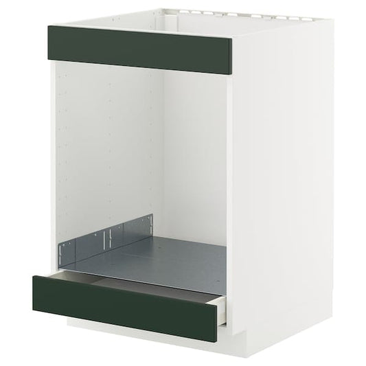 Ikea METOD / MAXIMERA - Base cab for hob+oven w drawer, white/Havstorp deep green, 60x60 cm