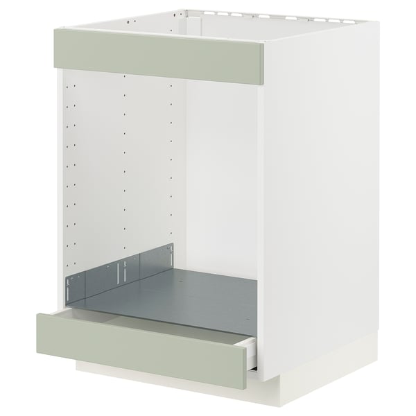 METOD / MAXIMERA - METOD / MAXIMERA Base cab for hob+oven w drawer, white/Stensund light green, 60x60 cm